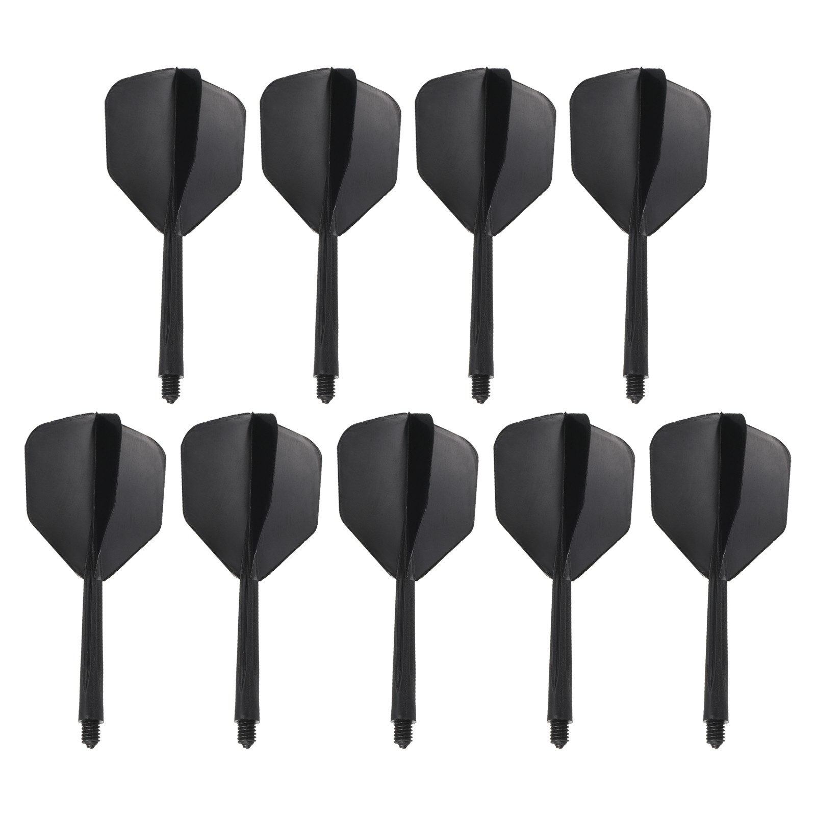 Integrated Dart Shaft Flights, 9 Pack Durable Plastic Dart Flight Set, Black