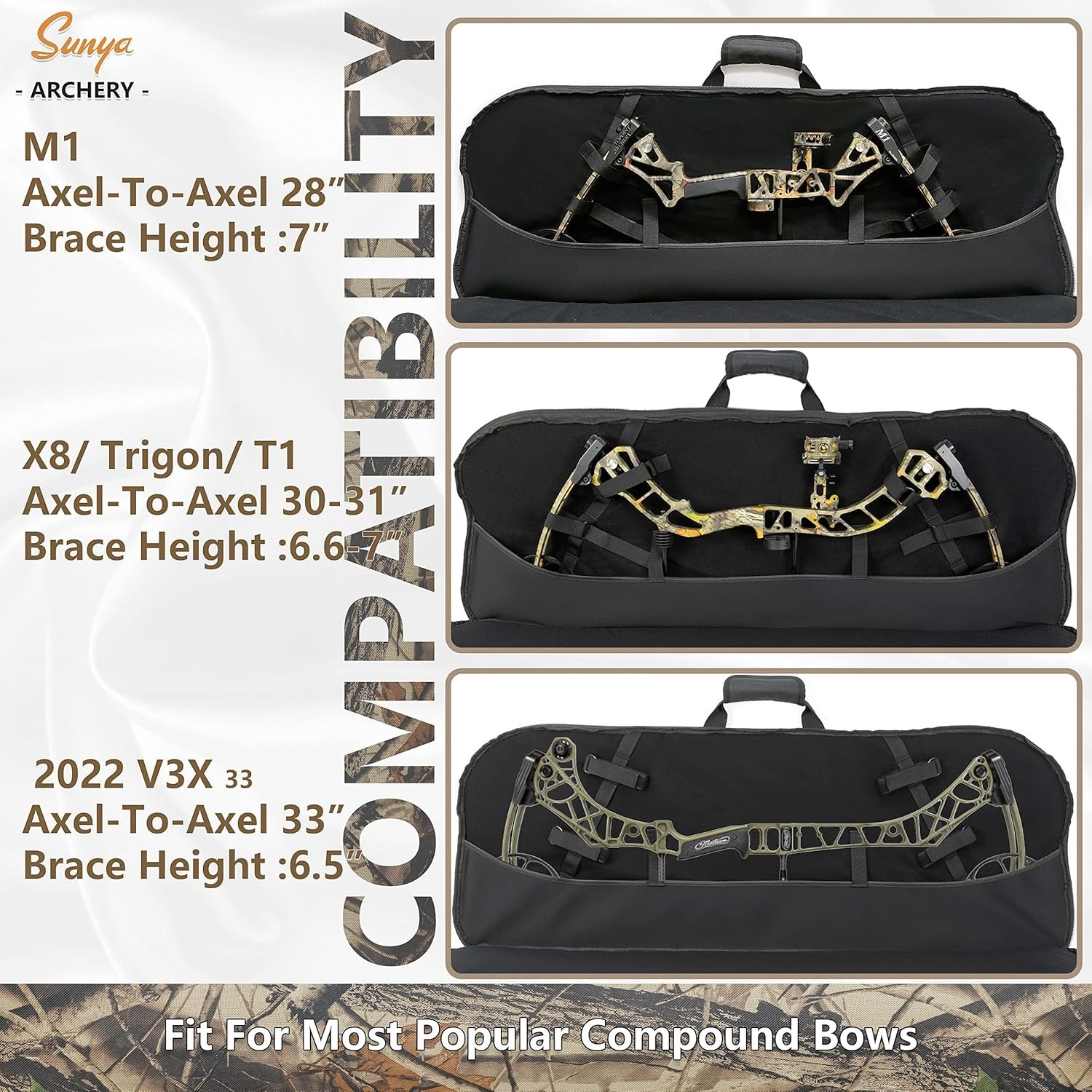 SUNYA Compound Bow Case with Molle System - Neoprene Bow String Protection & ...