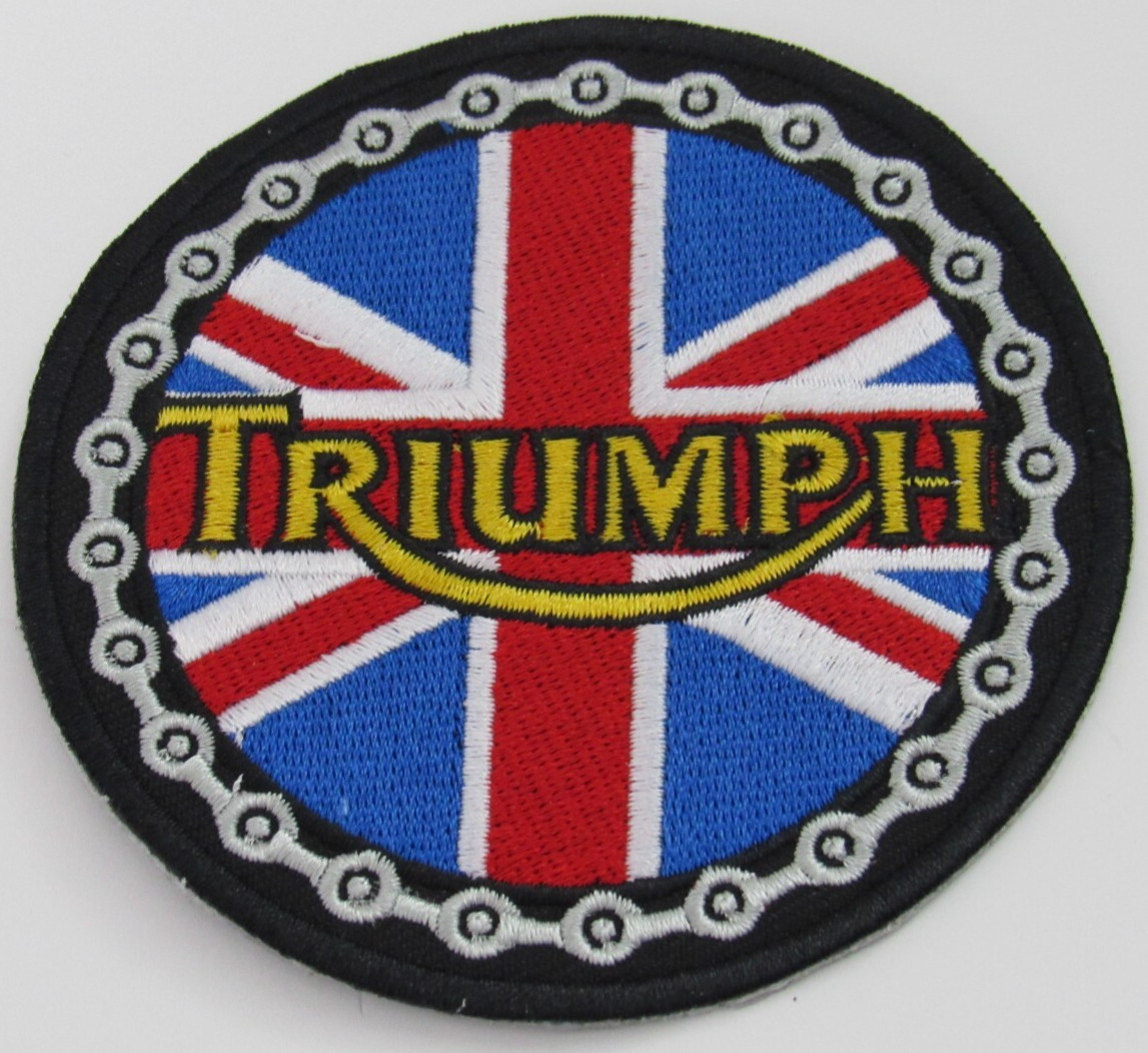 Triumph Motorcycles British Biker Chain Motorcycle Patch New!