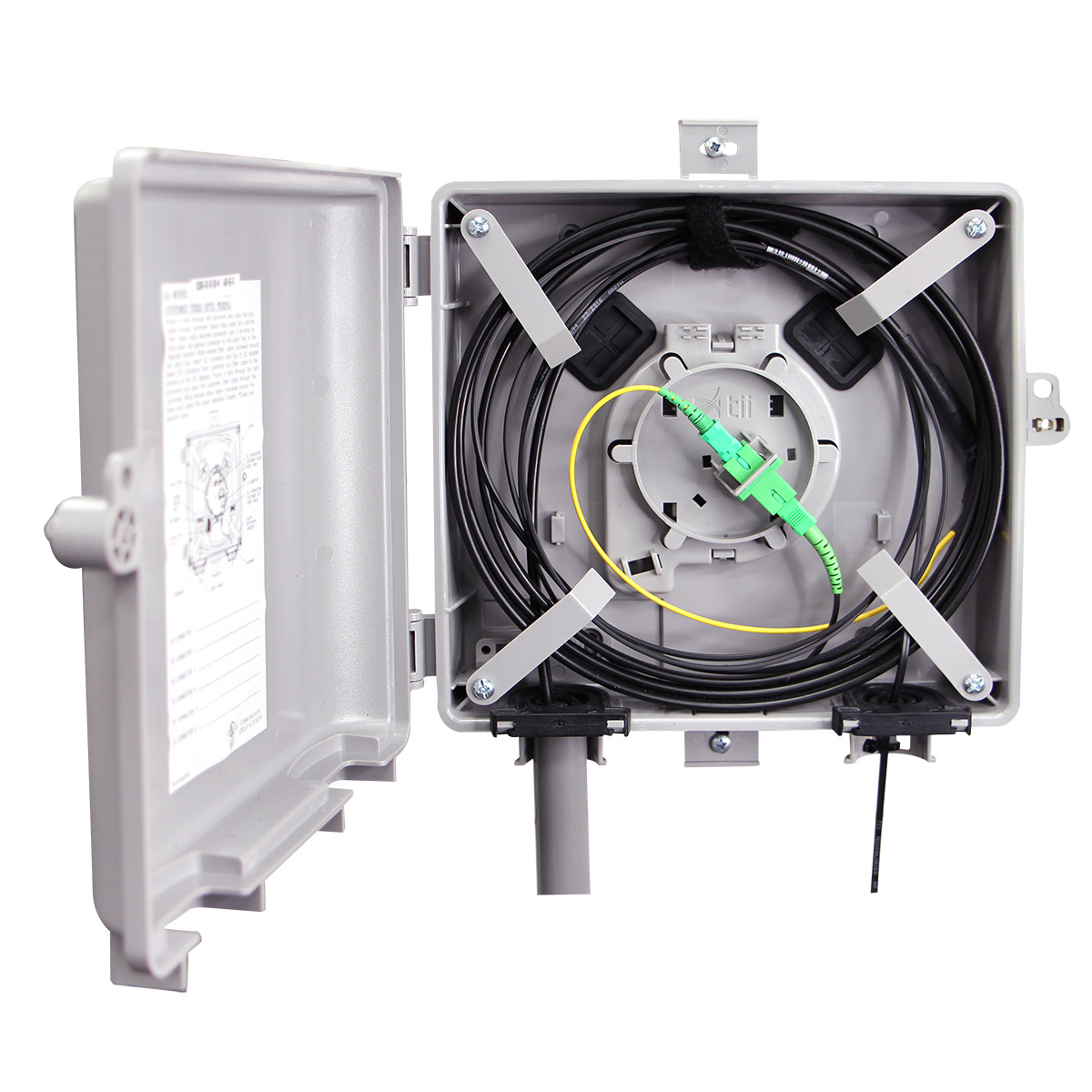 Fiber Optic NID FTTH Box Loaded w/1 SCAPC Adapter Meant for splicing
