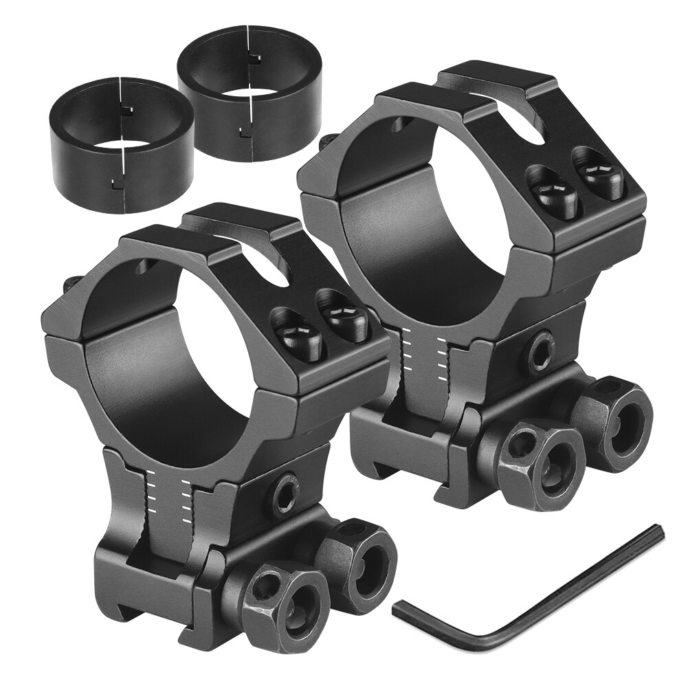 2Pcs 1"/30mm Ring Adjustable Center Height Scope Mount for 11mm Riser Base Mount