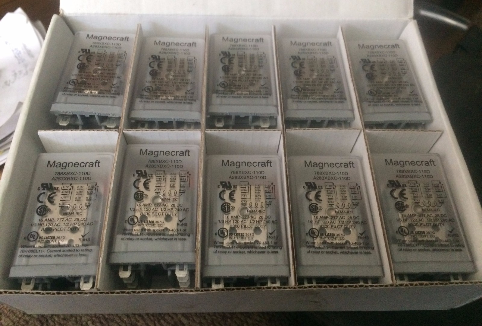 Lot10x/pcs Power Control Relay DPDT,110V/VDC Coil,1/3HP,1/2HP,5/10/13/15/16A/Amp