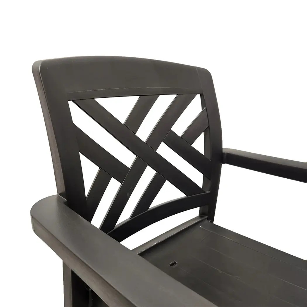 Grosfillex US451002 Sanibel Classic Charcoal Resin Stacking Armchair - 1 Doz