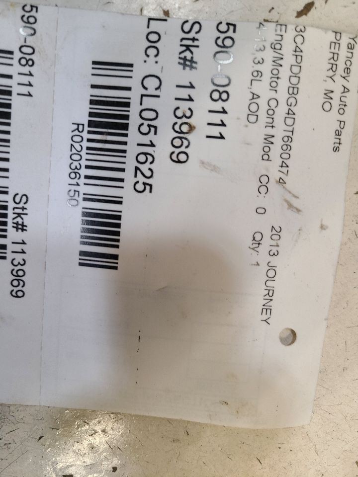 2013 13 DODGE JOURNEY Engine ECM Electronic Control Module 3.6L 05150721AC