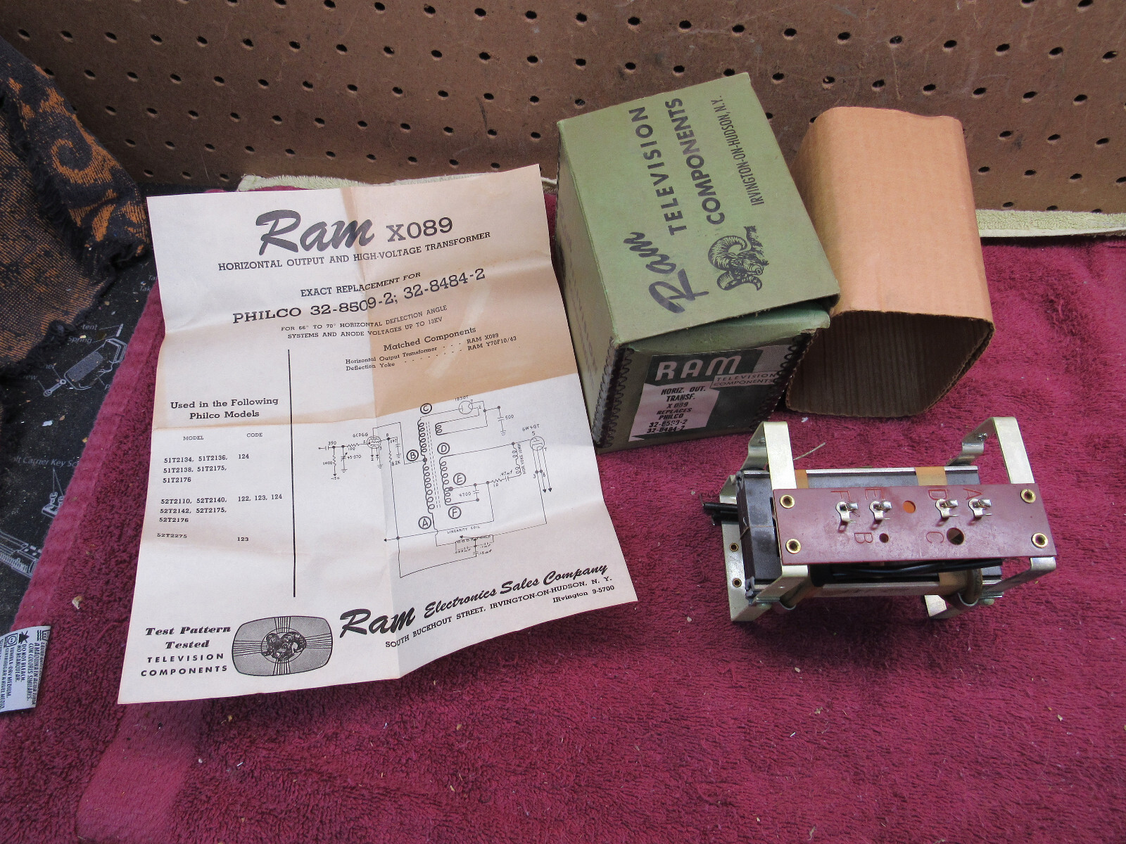 Vintage RAM X089 Horizonal Output Transformer FLYBACK PHILCO TV 32-8589-2