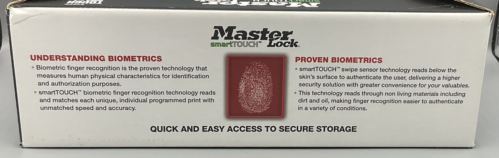 MASTER LOCK Biometric (fingerprint) Small Safe w/Cable & 2 Override Keys