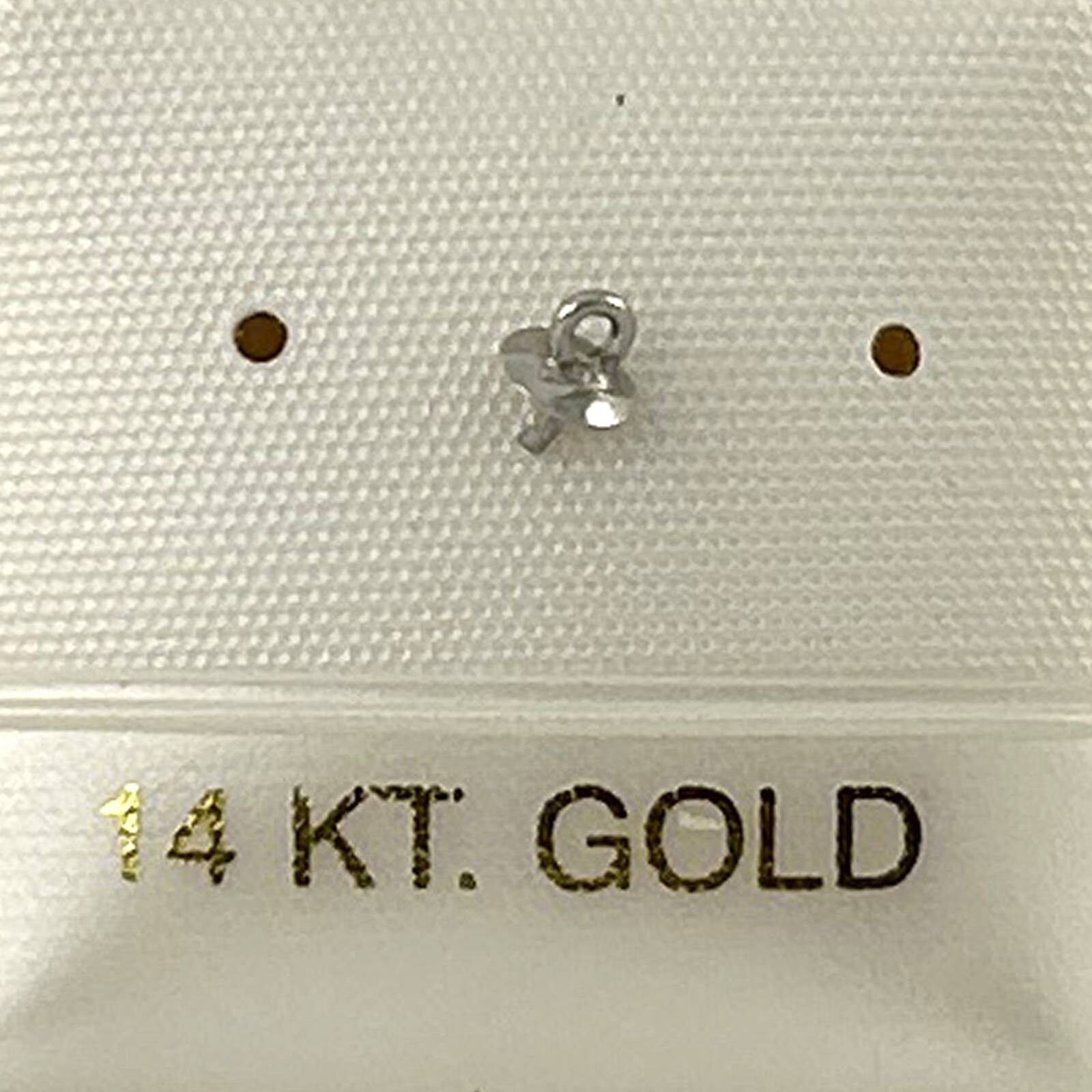14K Solid White Gold Eye-Pin with Cup Findings