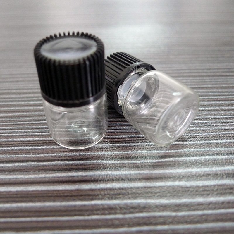 HOT 16x21mm 20 pcs 1ml  Bottle Small Tiny Clear Glass Vial with Double Cover New