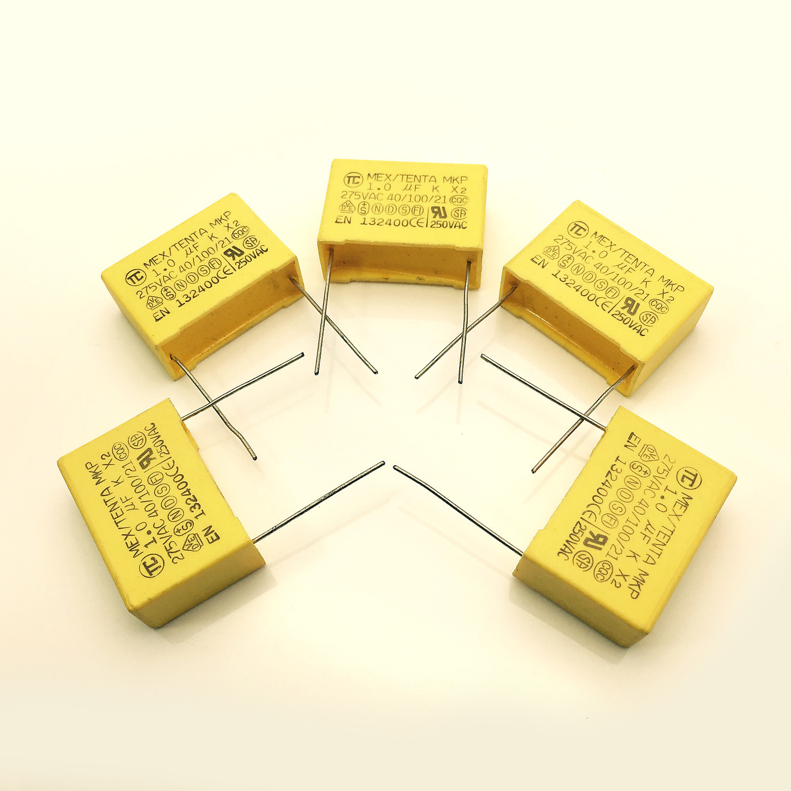 5x Polyproplene Safety Capacitors 1uF 105K 10% MKP X2 275VAC Pitch 27mm