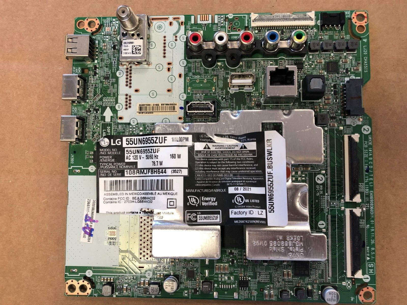 LG EBT66458204 Main Board for 55UN6955ZUF