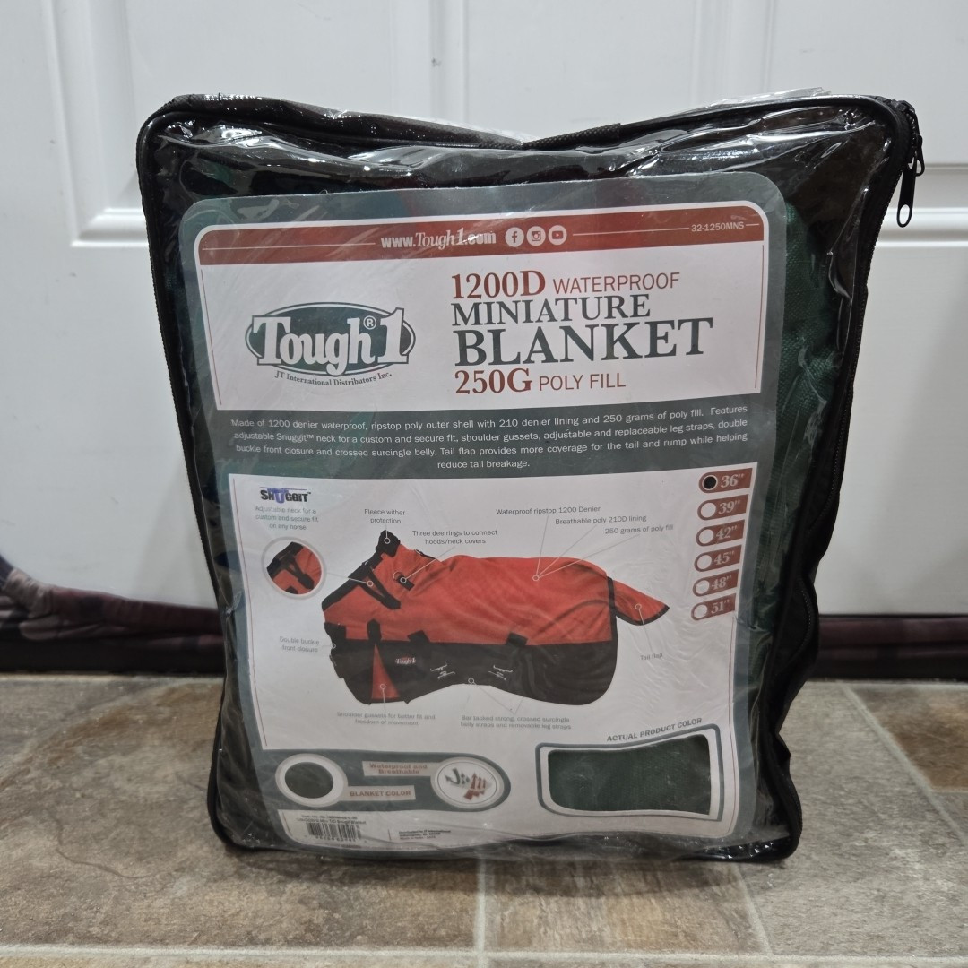 Miniature Horse Heavyweight Winter Turnout Blanket - 1200D - 36" Green
