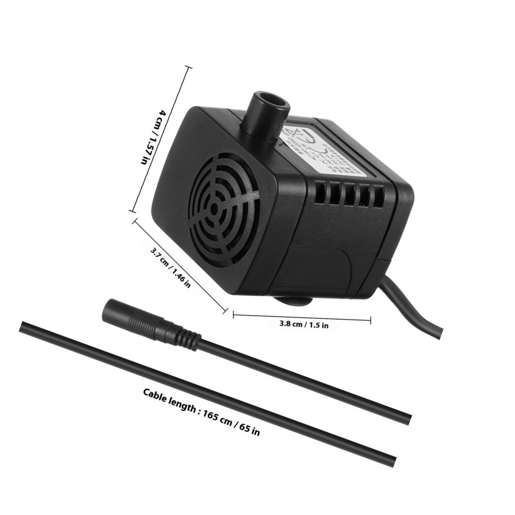 12 V250L/H Water Pump Aquarium Mini Submersible Battery Powered Portable