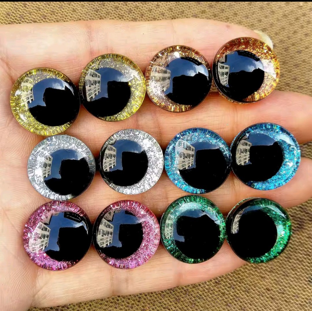 200pcs Kawaii Safety Eyes, 20 Piece 3D Glitter Safety Eyes Crochet, Amigurumi