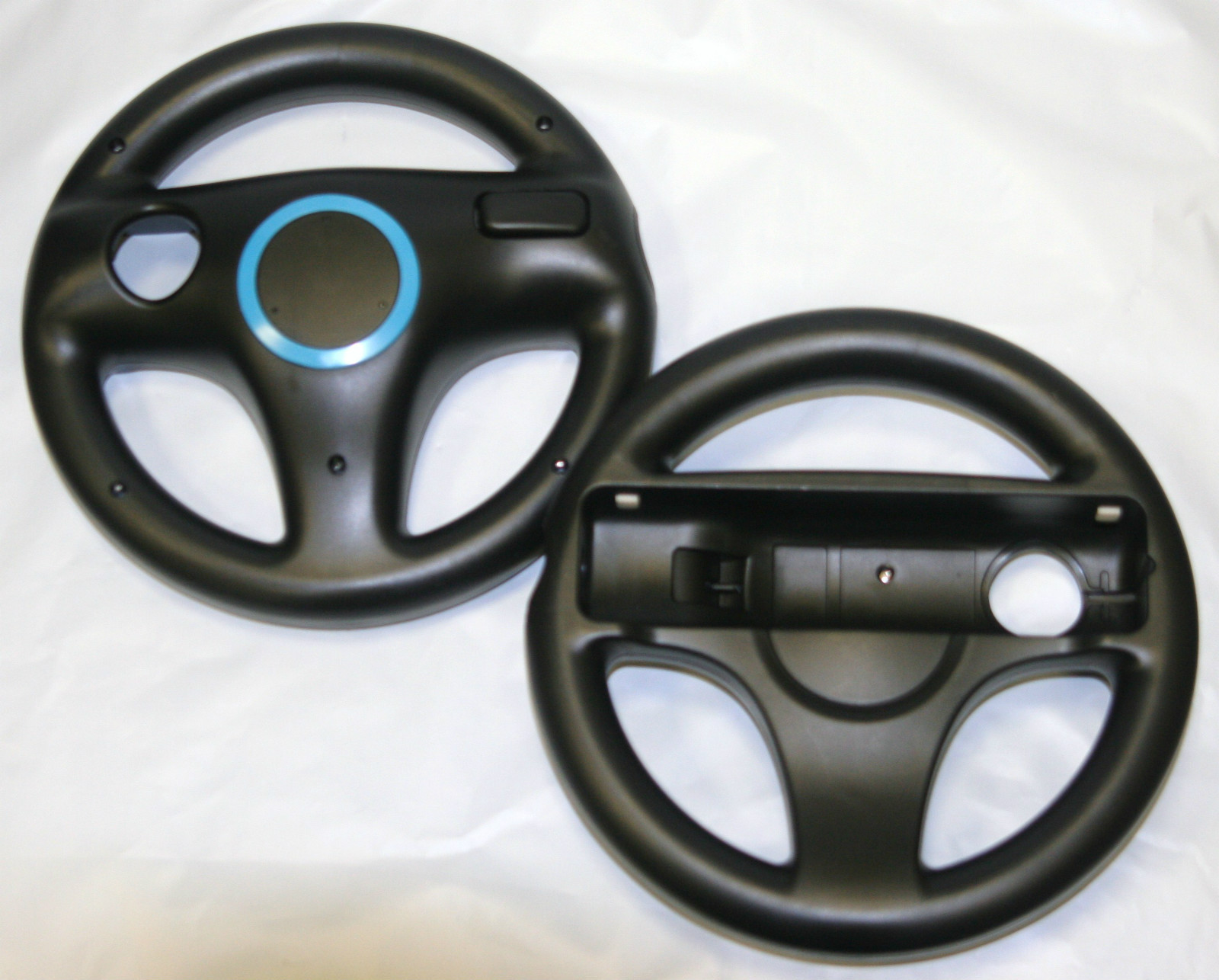 2 x Mario Kart Steering Wheels for Nintendo Wii & Wii U - Old Skool (BLACK)