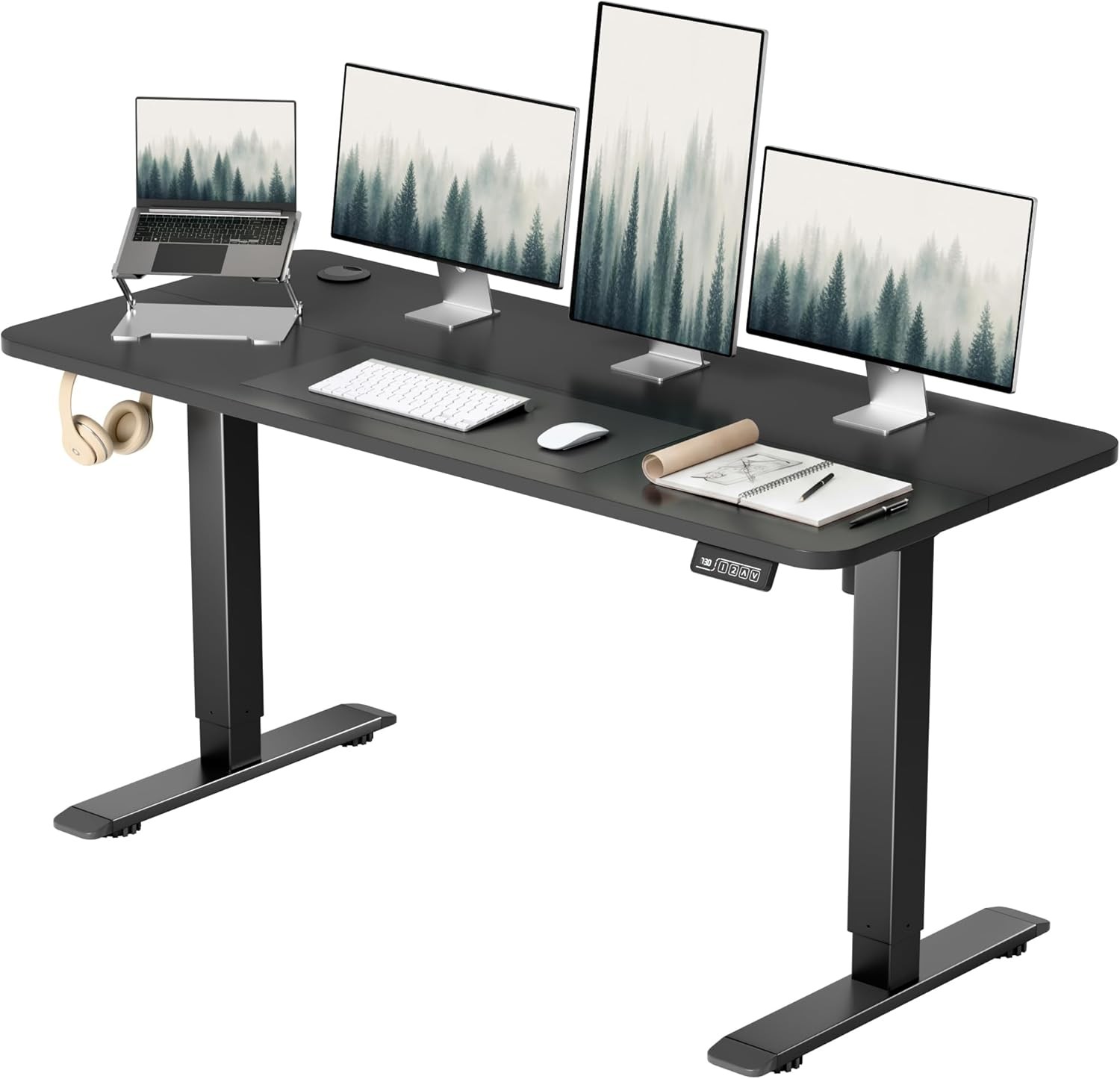 Furmax 55x24 Electric Height Adjustable Standing Desk with Memory Black