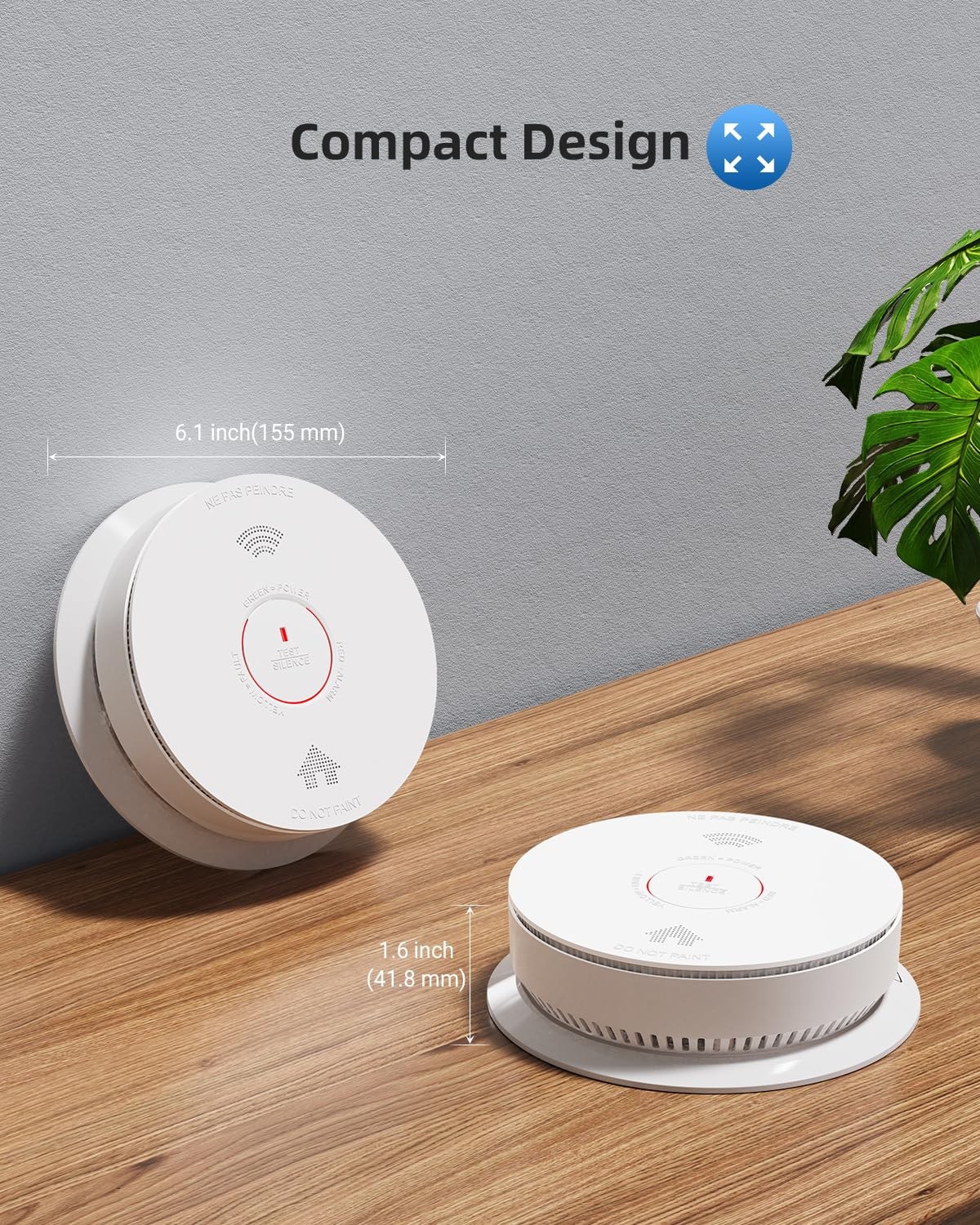 Siterwell Hardwired Interconnected Smoke Detector Carbon Monoxide Detector