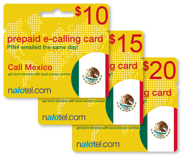 Cheap International calling card for Mexico with emailed PIN
