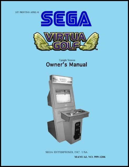 Virtua Virtual Golf Game Operations/Service/Repair/Troubleshooting Manual XX