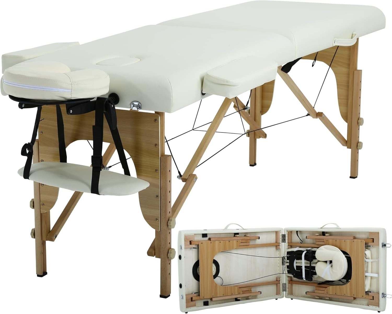 Elegantly Adjustable 24 Inch Portable Massage Table for Professionals & Spa Use