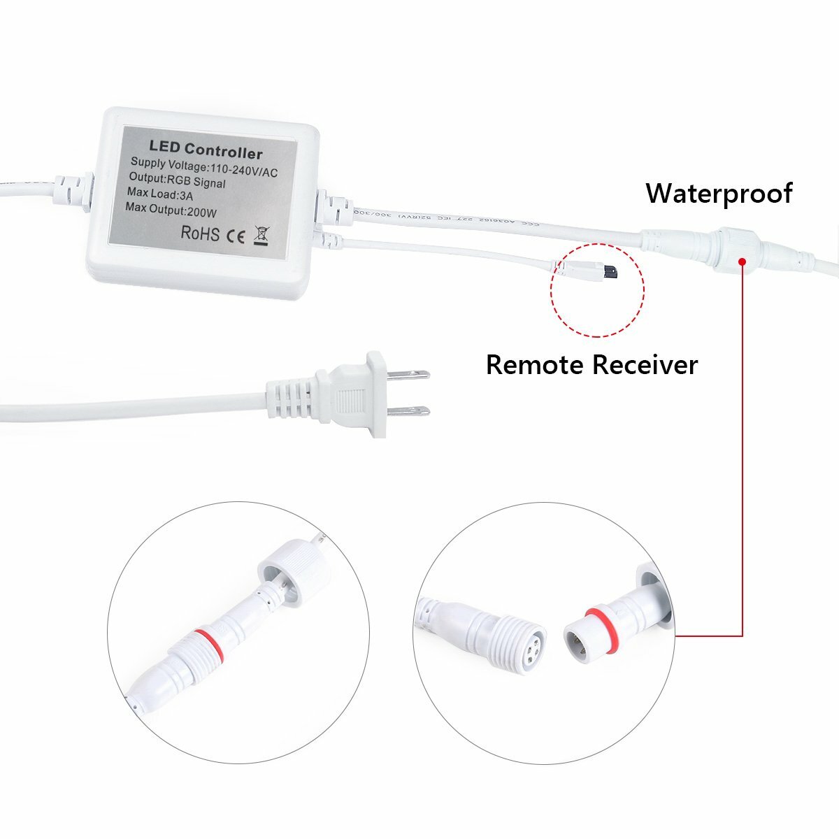 LED Strip Rope Light Waterproof Multi Color Changing Lights Flexible With Remote