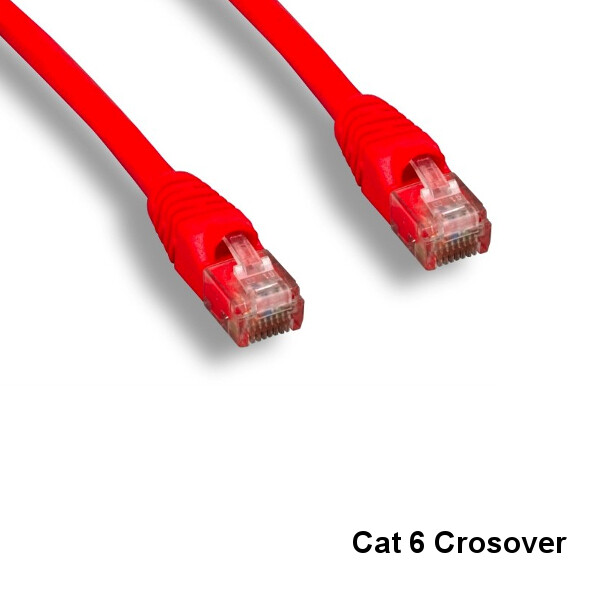 Kentek Red 7ft Crossover Cat6 UTP Ethernet Patch Cord 24AWG PC Switch Router