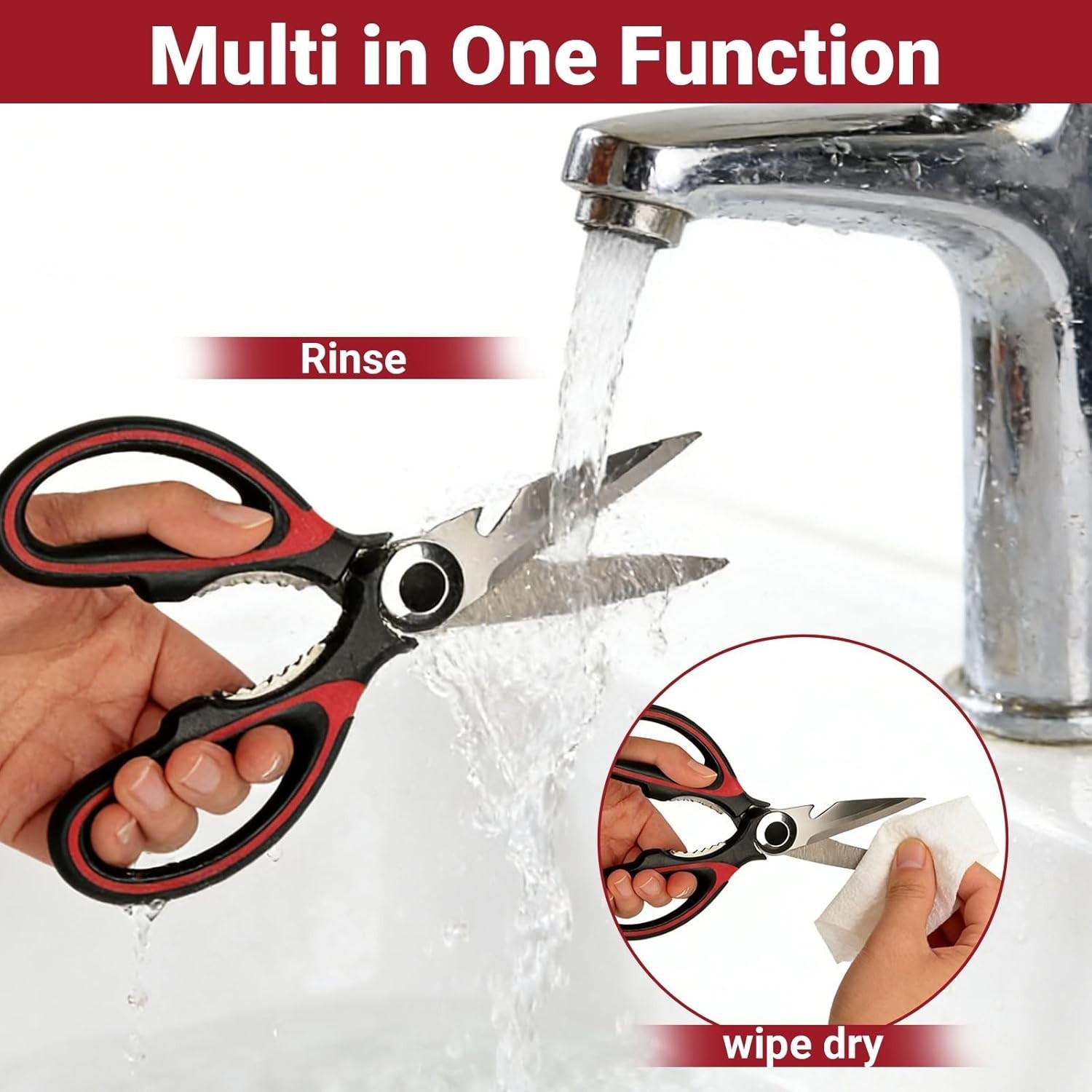 Professional Grade Kitchen Shears & Seafood Scissors - Sharp & Durable Set of 2