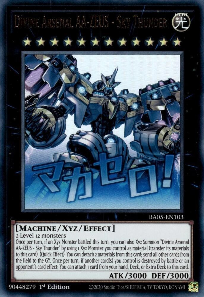 *** DIVINE ARSENAL AA-ZEUS - SKY THUNDER *** 1ST EDITION RA05 ULTRA RARE YUGIOH!