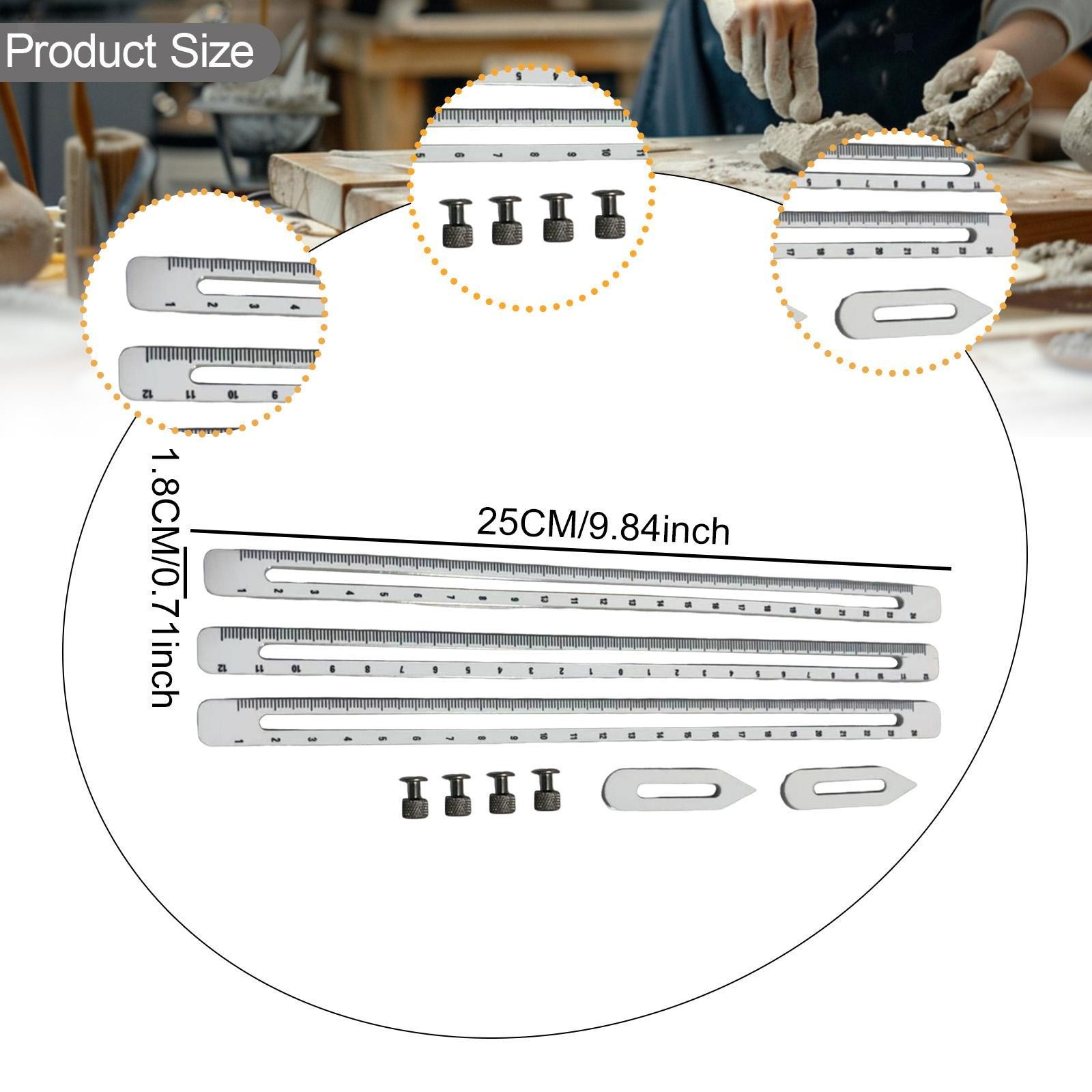 Pottery Measuring Combination Tools Set Practical Clear Scale Pottery Rulers