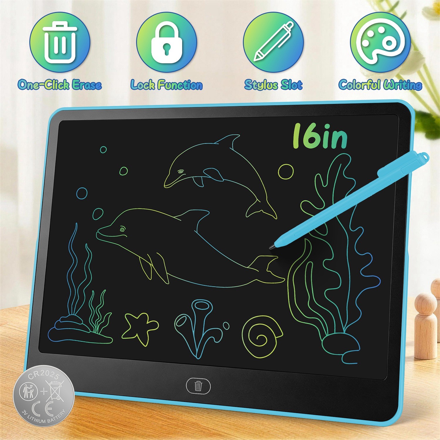 LCD Writing Tablet Toys for Kids Toddler Toy Gifts with Stylus & Lock Function