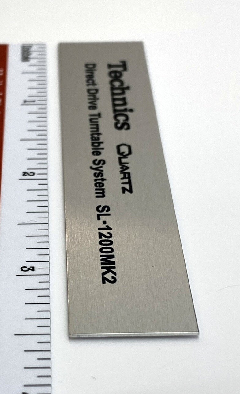 Technics SL-1200MK2 Turntable Replacement Badge Custom Made Silver Aluminum