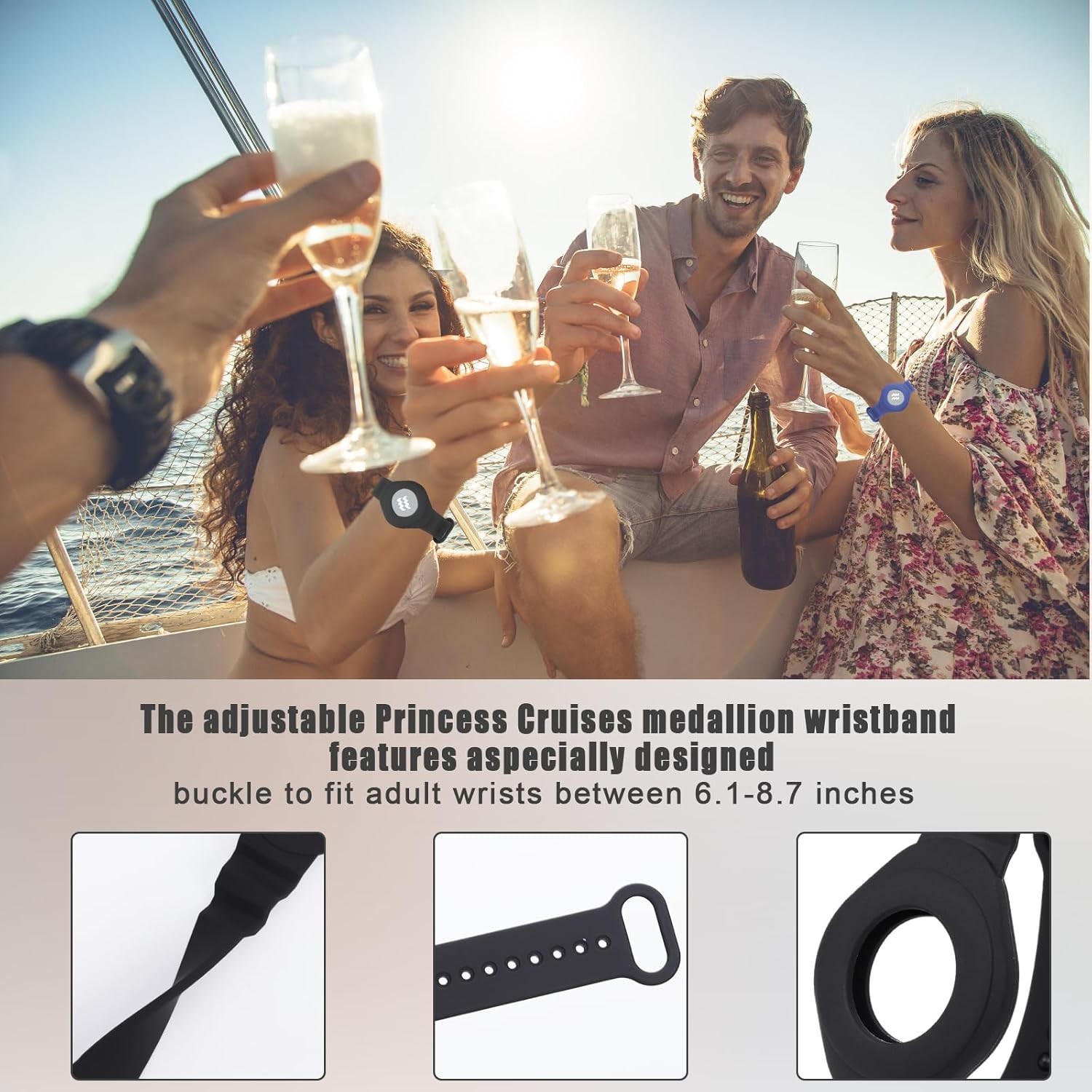 2pcs Holder for Princess Cruise Medallion, Adjustable Watch for...