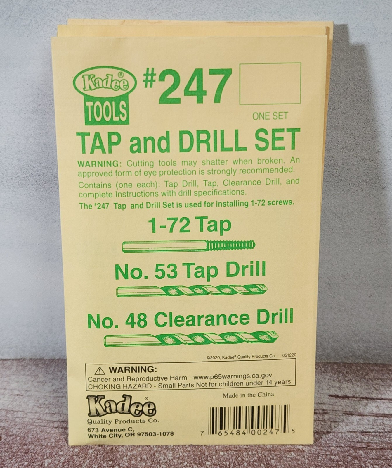 Kadee Quality Part 380-247    1-72 Tap & Drill Set Includes Tap #53 & #48 Drills