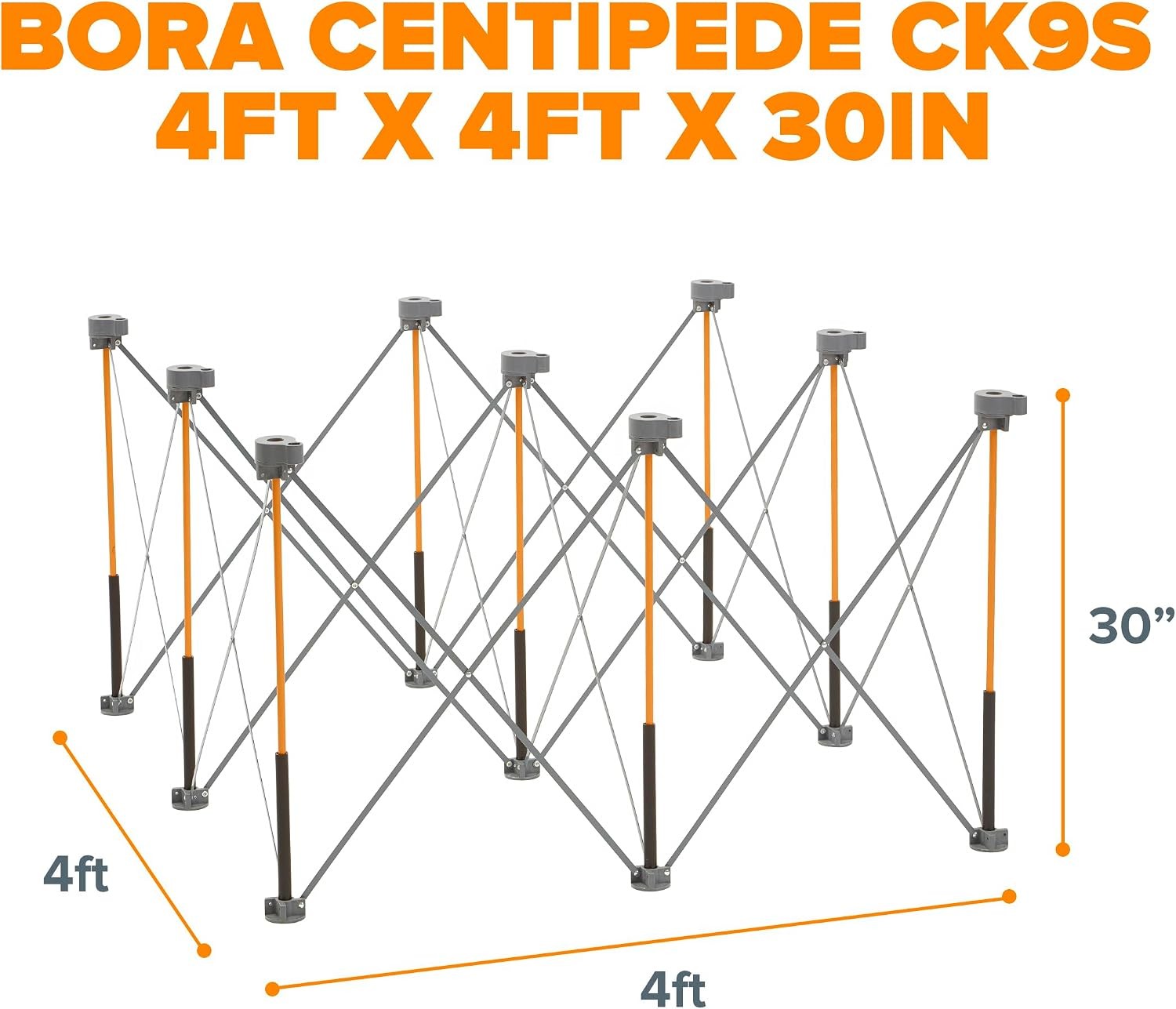 30in Folding Work Table Set No Assembly 9-Strut Collapsible Table
