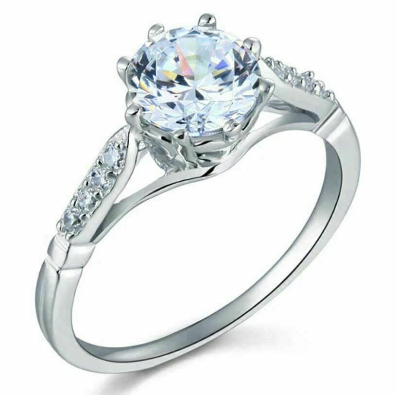 2.Ct Round Cut Lab-Created Diamond Solitaire Wedding Ring In 925 Sterling Silver