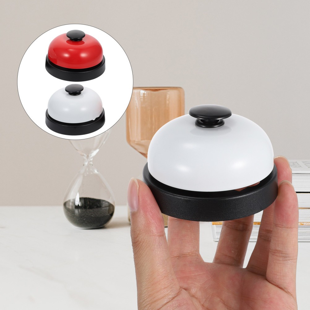 2Pcs Hand Pressing Bell Creative Service Bell Game Ringing Table Answering Bell