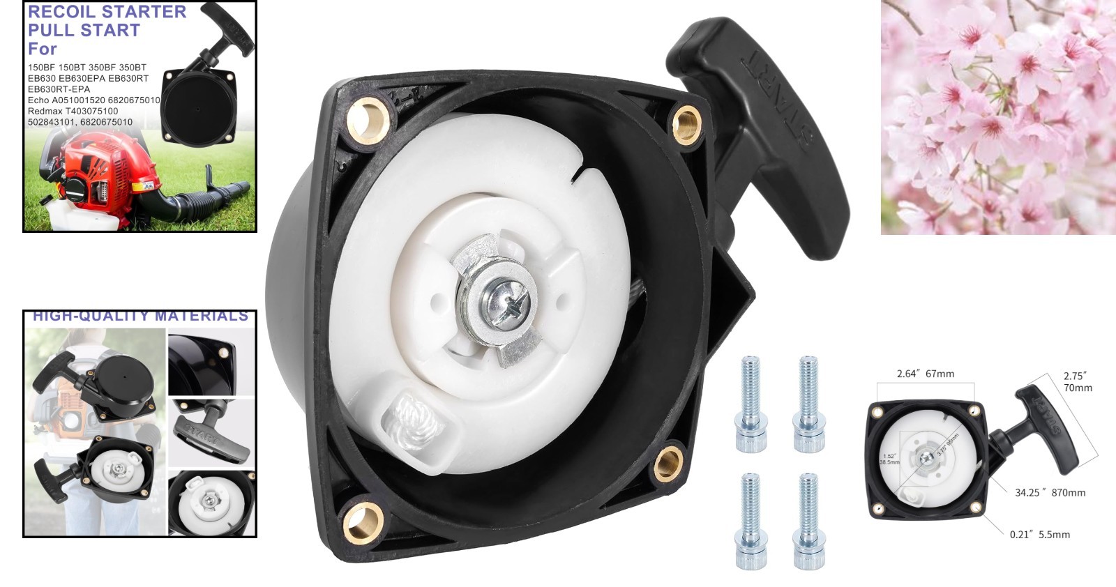 High-Quality Backpack Blower Pull Starter Recoil – Fits EB630, 150, 350 Models