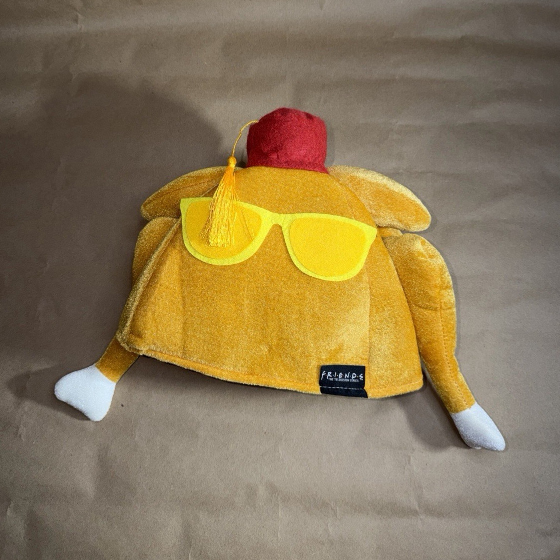 Friends Thanksgiving Turkey Costume Hat, One Size, Yellow Red White Fabric