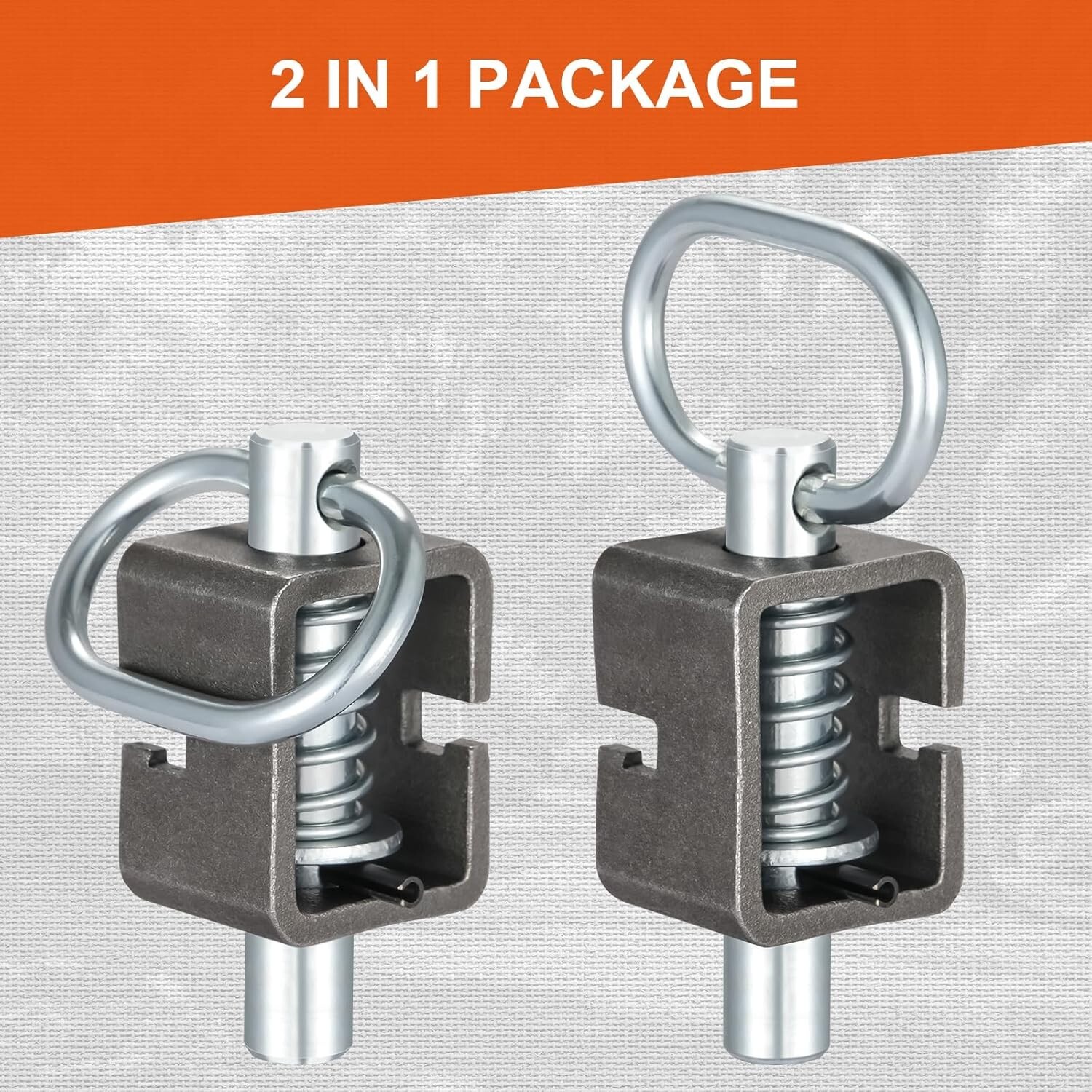 2PCS Weld-On Spring Pin Latch Lock Assembly for Utility Trailer Tail Gate Loaded