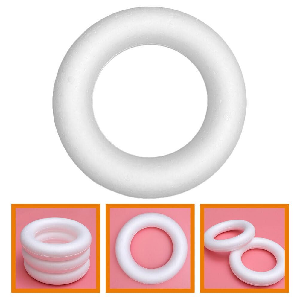 Foam Wreath Forms 8 Inch Craft Foam Circles DIY Round Polystyrene Rings for C...