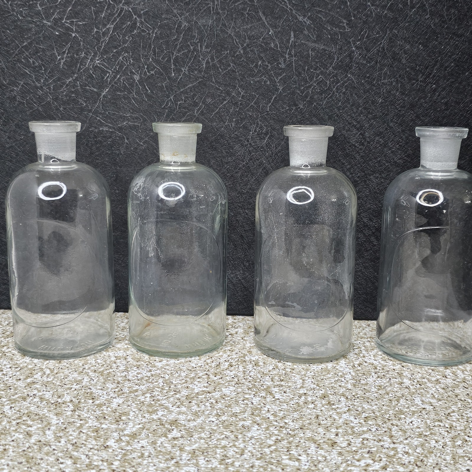 Vintage T.C. Wheaton Co Apothecary Glass Bottles, 5” Not Labeled Set of 4