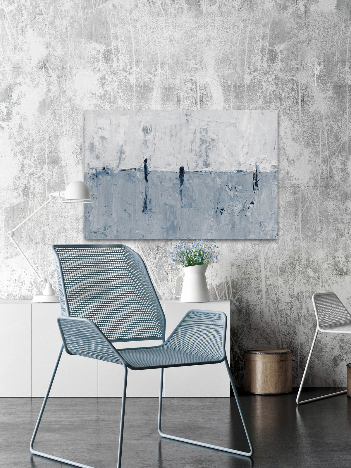 Marmont Hill Blue Horizon II Painting Print on Wrapped Canvas 60x40