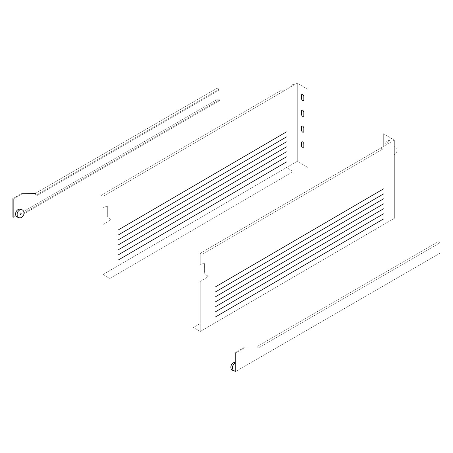 Blum 18" Metabox 5-7/8" (150 mm) High Model H White 320 H4500 C15 Drawer Slide