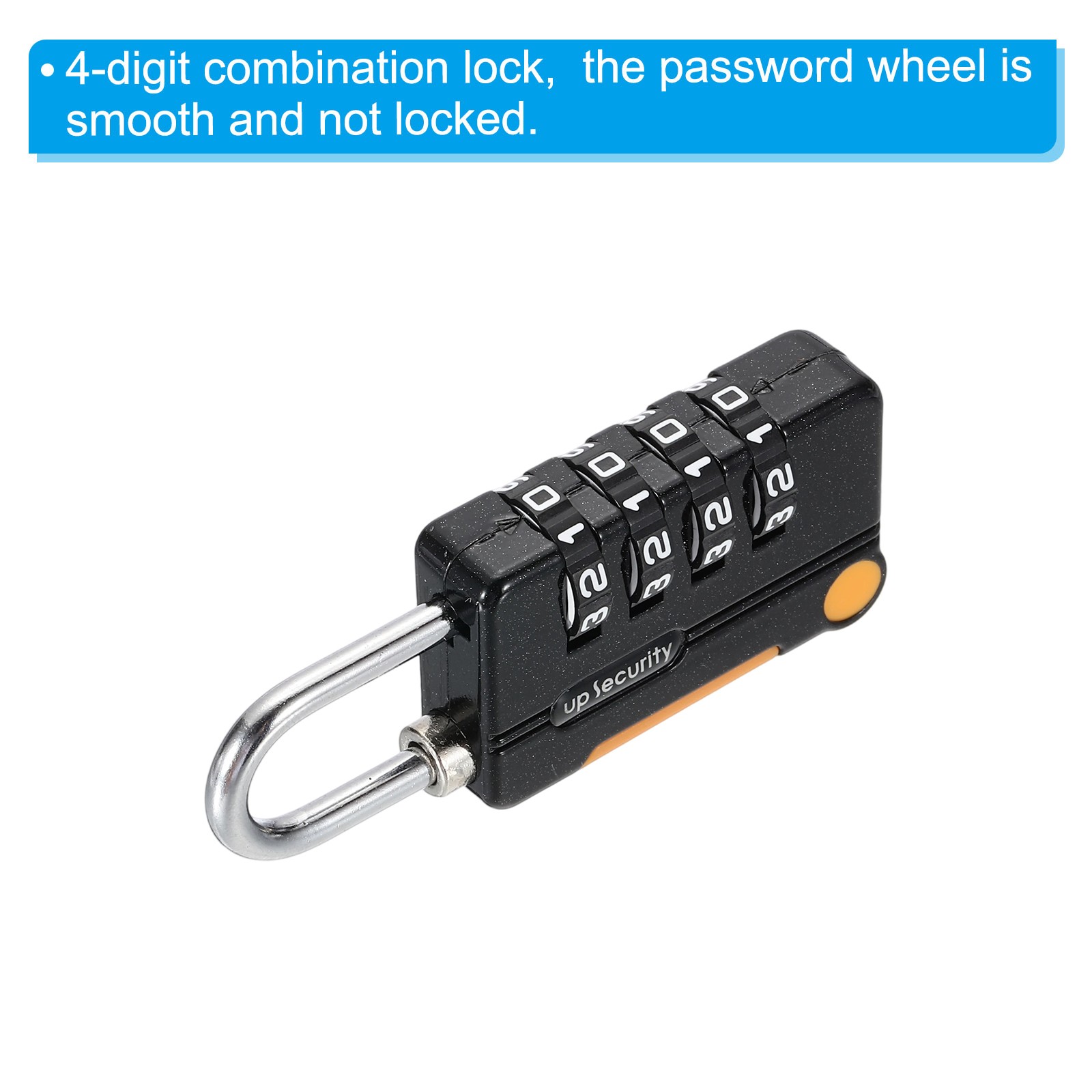 1Pcs 3Ft 4 Digit Combination Lock DIY Security Cable Padlock Black