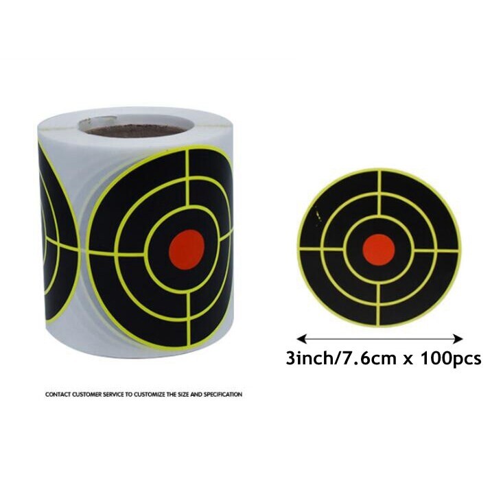 250pcs 3" Shooting Splatter Target Stickers Roll Fluorescent Self Adhesive Paper