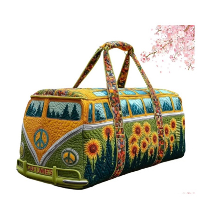 Quilted Embroidery Travel Duffel Bag Handbag Multi-use Sport Gym Luggage Bag 14
