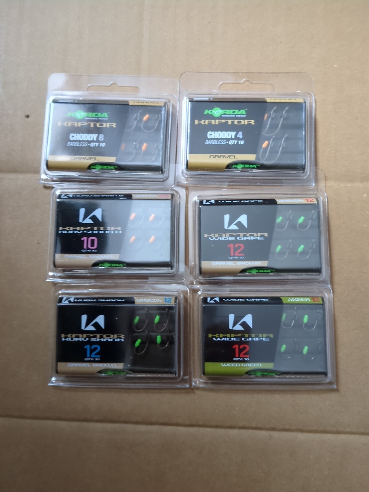Korda Kaptor .4 8;10.12 Carp Fishing Hook*BRAND NEW* 6 Mix Packs