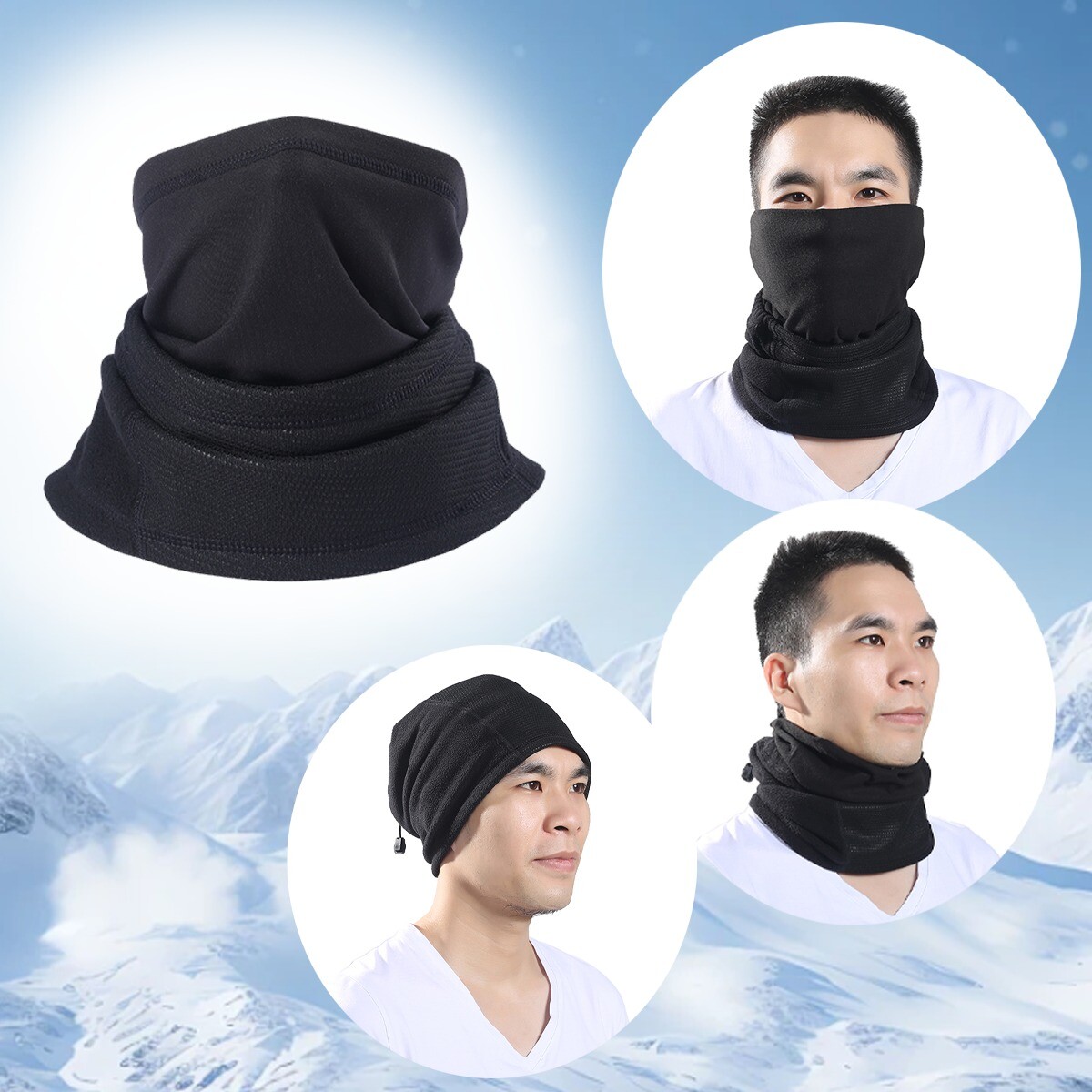 Fleece Neck Gaiter Thermal Face Mask Hiking Ski Warmer Scarf for Cold Weather