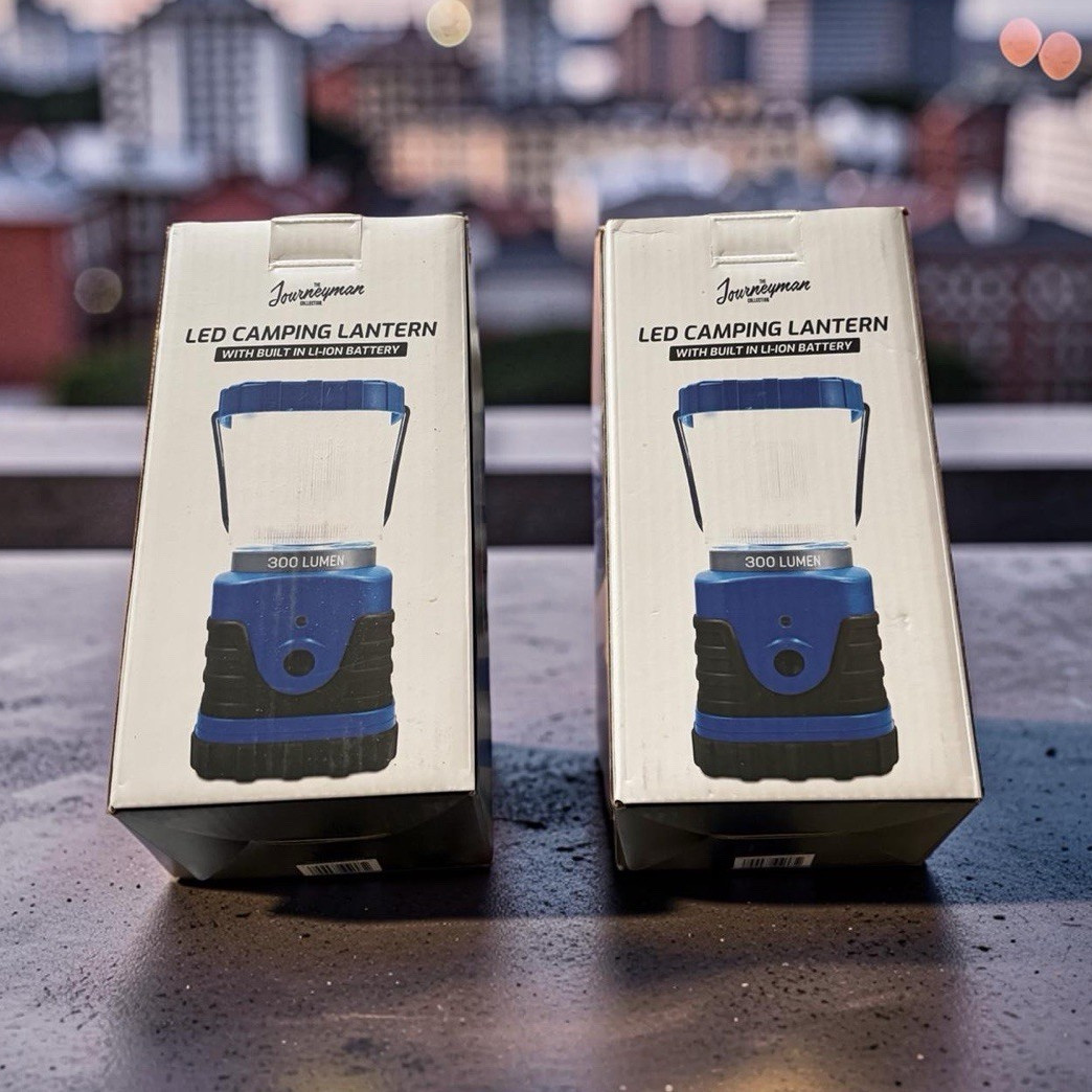 Journeyman LED Camping Lantern 300 lm USB Charging Battery Cordless Blue/Black