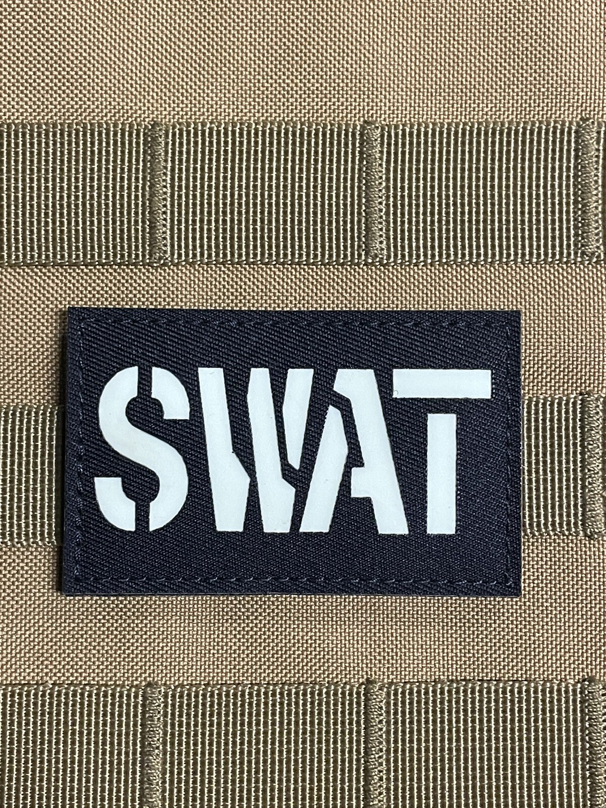 SWAT Reflective IR Glow Tactical Duty Patch Hook Loop Backing