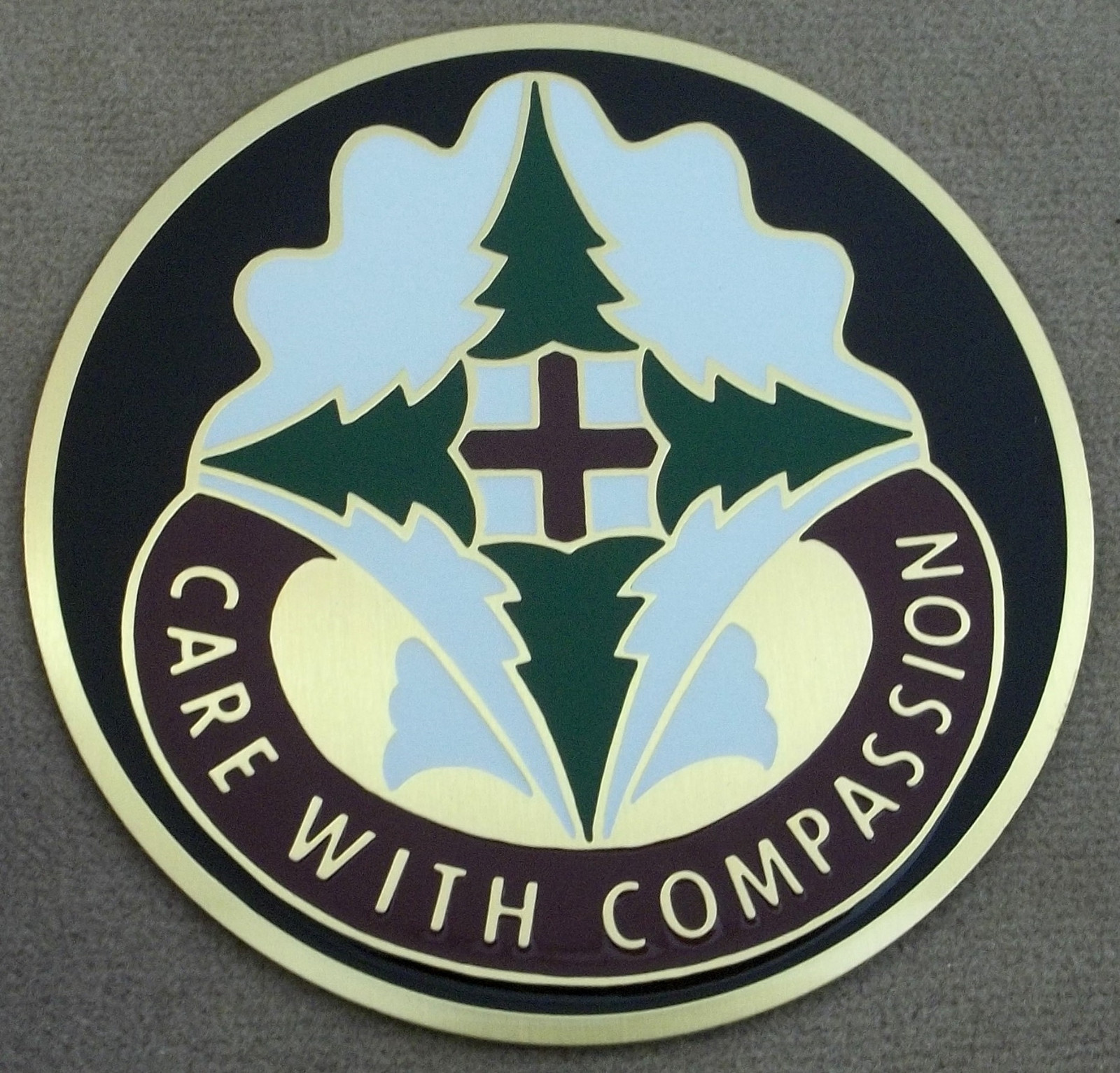 US Army Madigan Medical Center Self Adhesive Metal Emblem Enamel Finish 3 1/8"